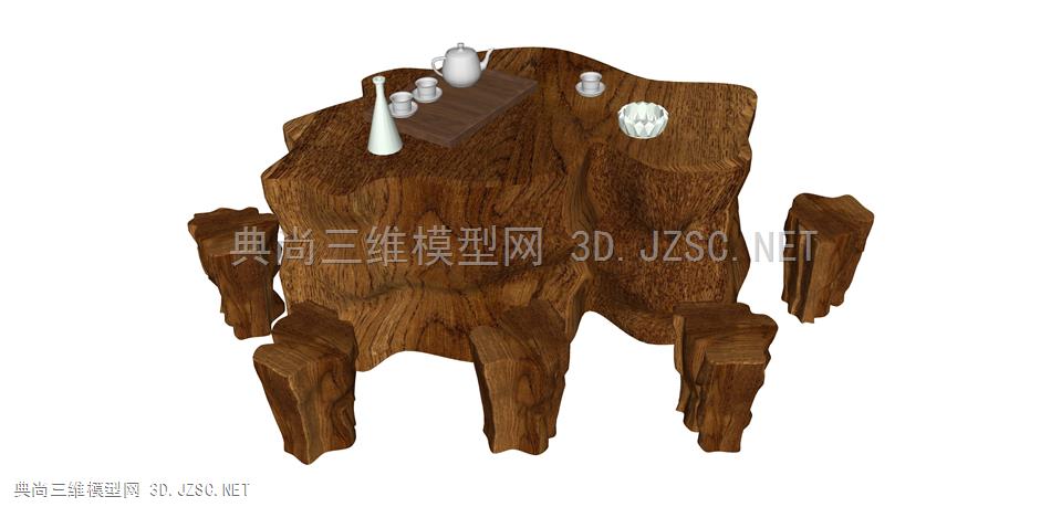 根雕茶桌茶台 (10)  茶几 中式茶台 树根桌子  树木座椅