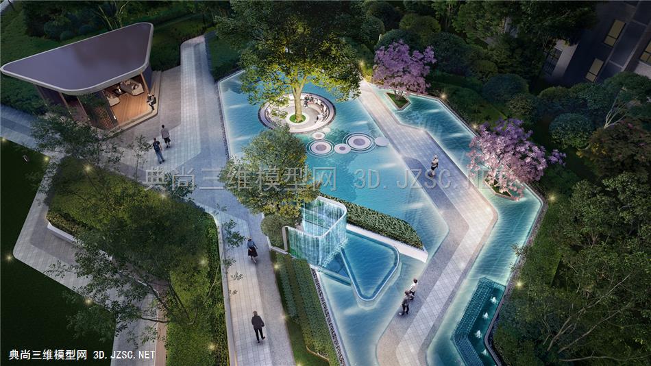 场景119___2022年效果图公司人居住宅项目效果图带模型场景___现代风格住宅庭院模型