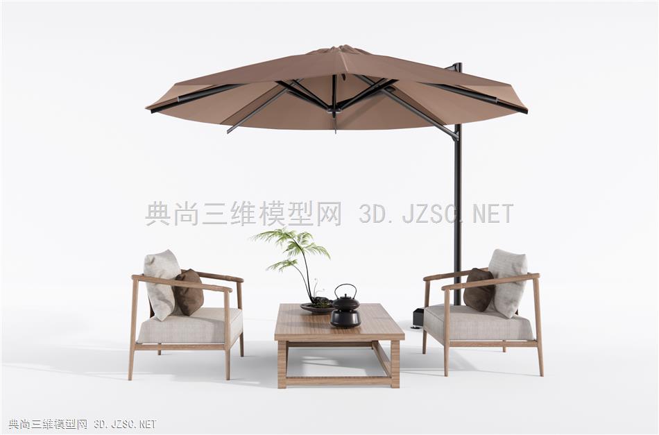 新中式户外休闲桌椅 户外椅 禅意休闲椅1