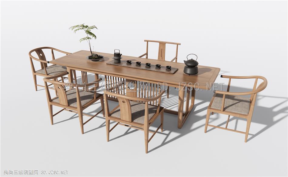 中式茶桌椅 茶台 休闲椅