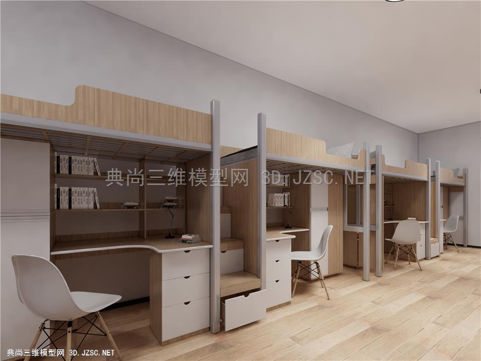 现代学校宿舍 员工宿舍 上下床 高低床 工人宿舍3