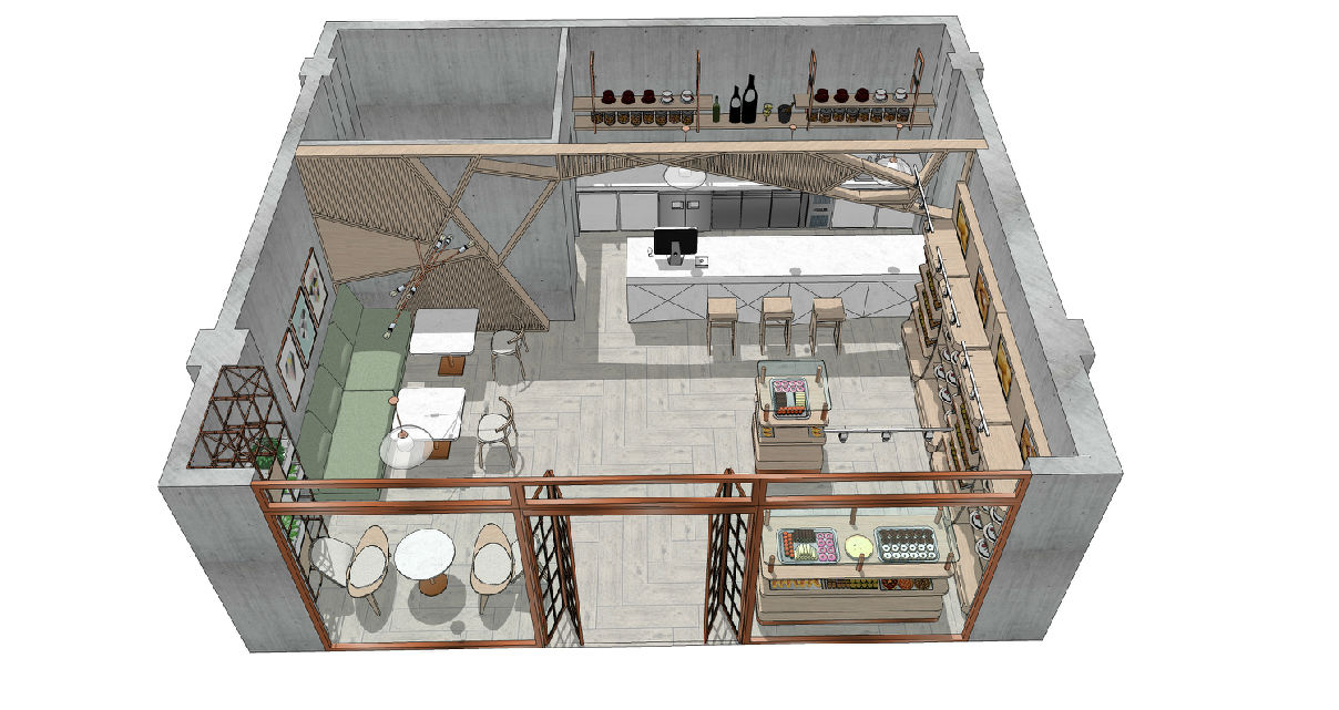 精品北欧风蛋糕商店su模型商店店铺su模型