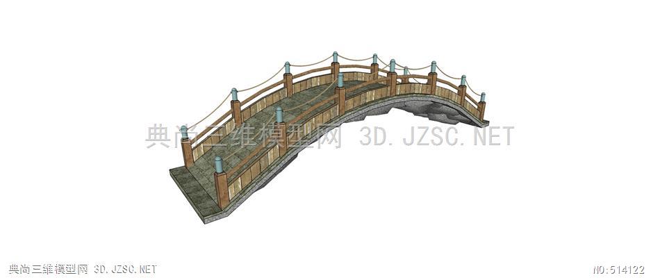 古桥中式石桥中式拱桥中式景桥s12su模型