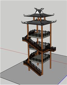 多层亭子,瞭望亭,瞭望塔,景观亭,亭