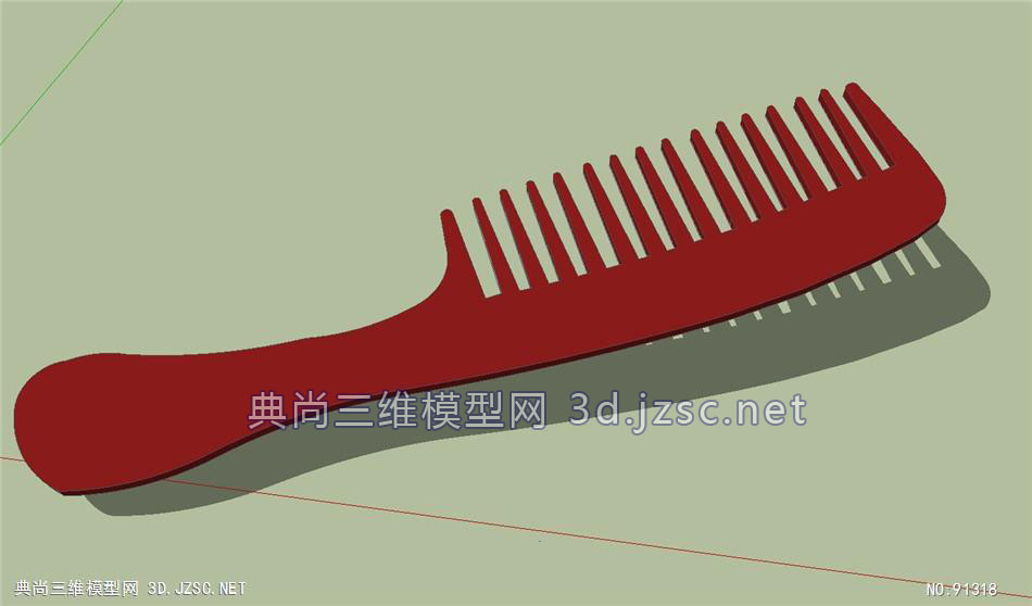 紅色小梳子su模型