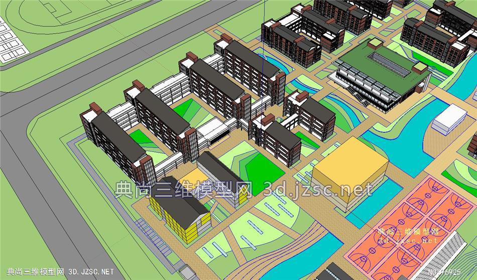 大学学校规划设计su模型su模型