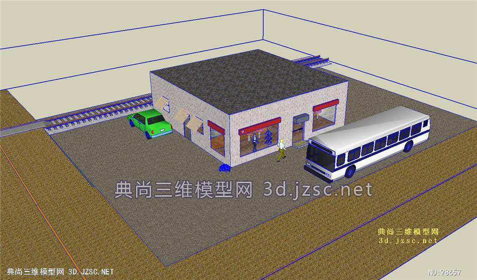 公交站SU模型28