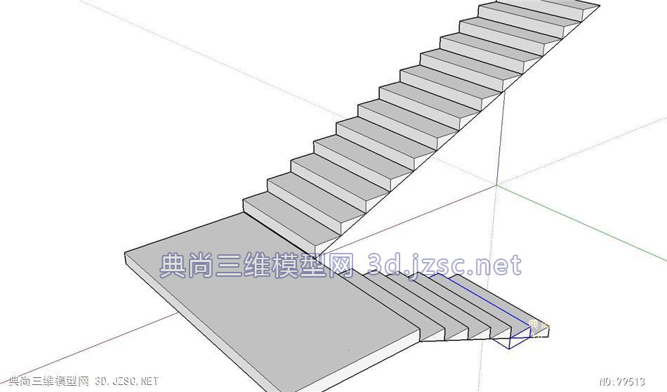 双跑楼梯立面图图片