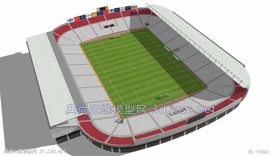 體育館模型實體模型sketchupsu運動場地足球場氣勢