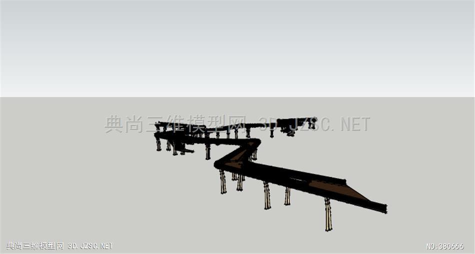 高架橋欄杆模型su模型 景觀橋su模型