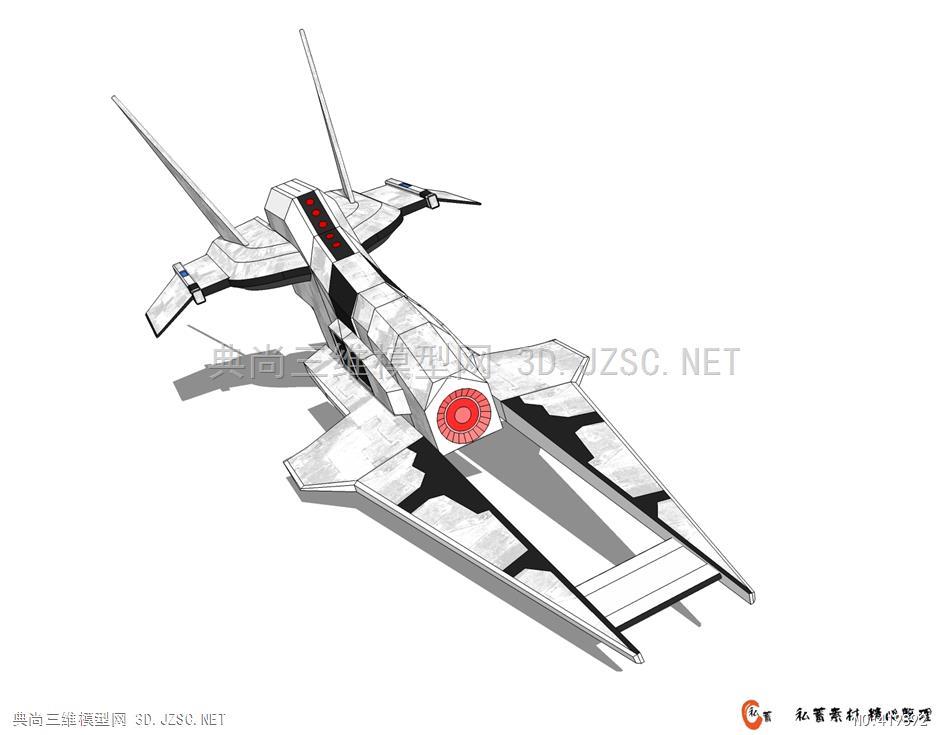 宇宙飛船-科幻戰艦 (22)su模型 飛船su模型