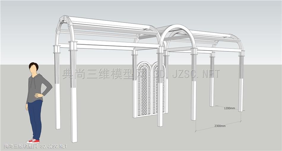 原创u型廊架