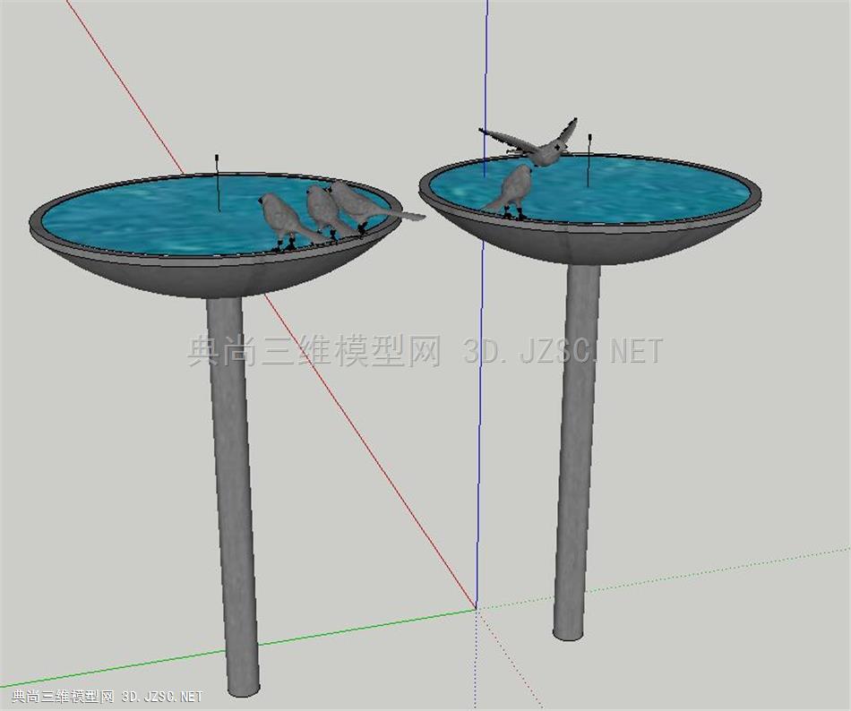 现代水景 小鸟水钵 戏水盆景