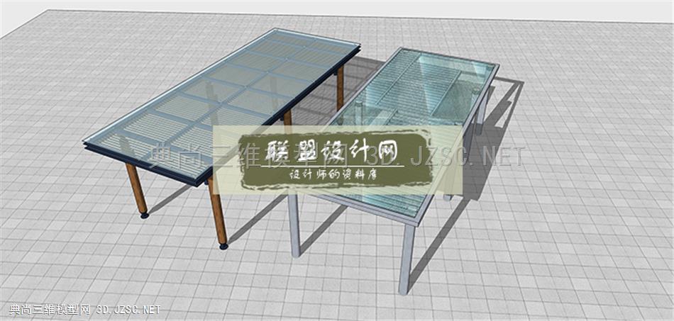 现代廊架su模型0 (31)