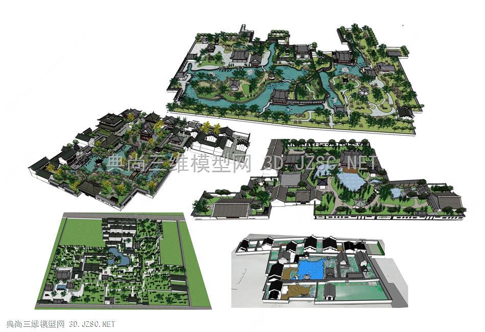 苏州园林景观全套模型su模型