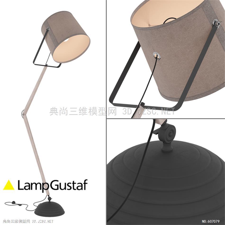 折叠椅 雨伞 摄影灯 落地灯Floor lamp LampGustaf Legend 3d Model