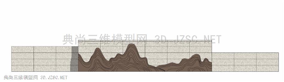 一组山影长景墙