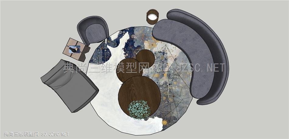 现代风格休闲弧形沙发组合