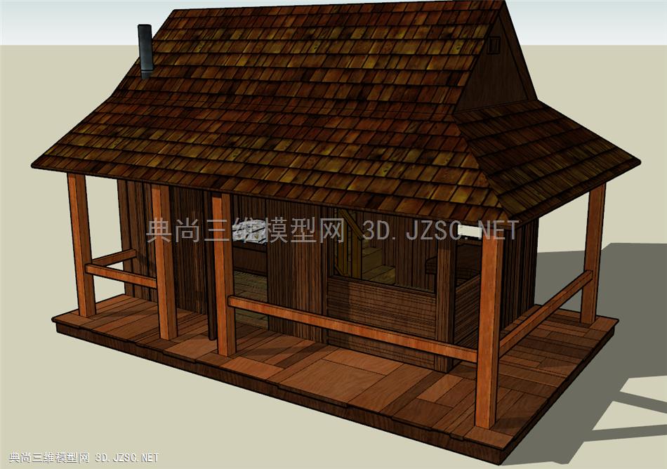 乡村小木屋模型精品-SU模型