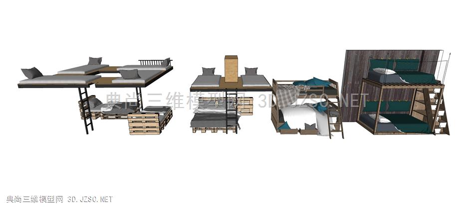 现代上下床 多人床 双层床合集