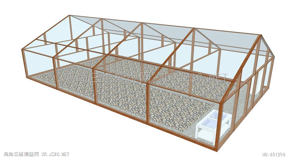乡村钢结构种植大棚,温室大棚,植物培育室su模型02(21)su模型