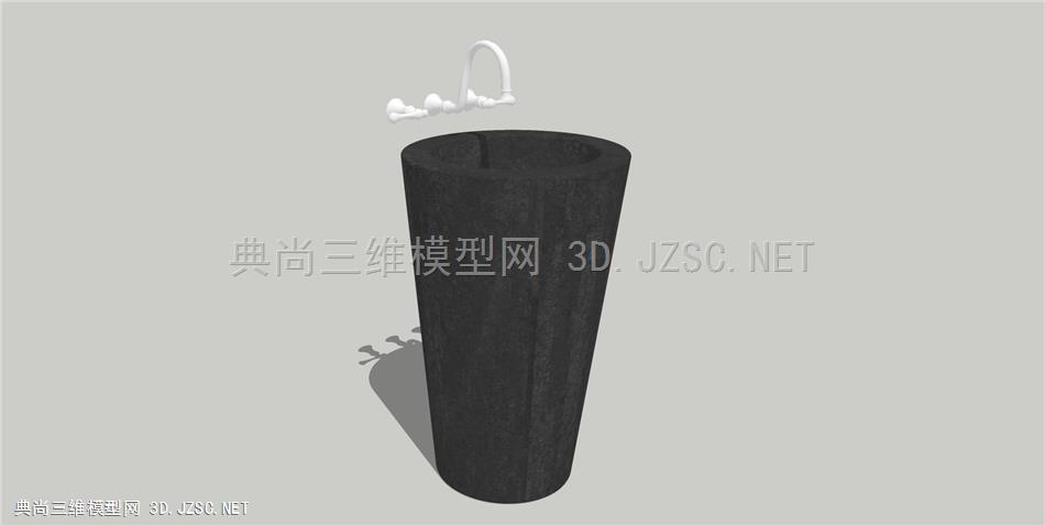 现代风格立柱洗手盆 (1)