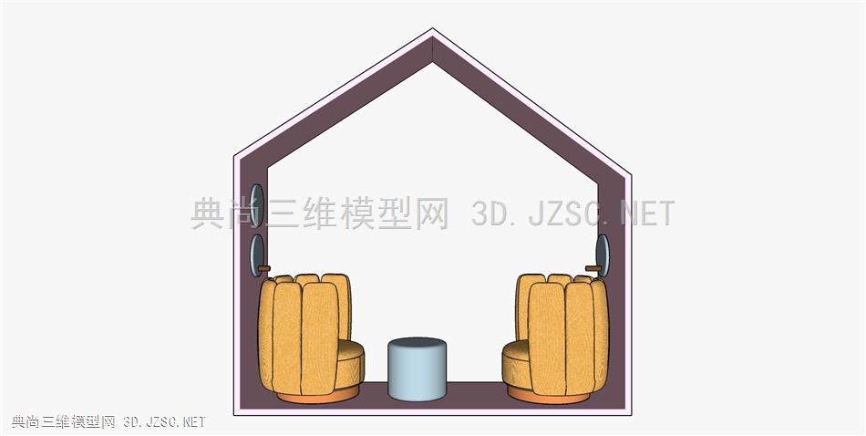 现代时尚工装卡座沙发 (6)