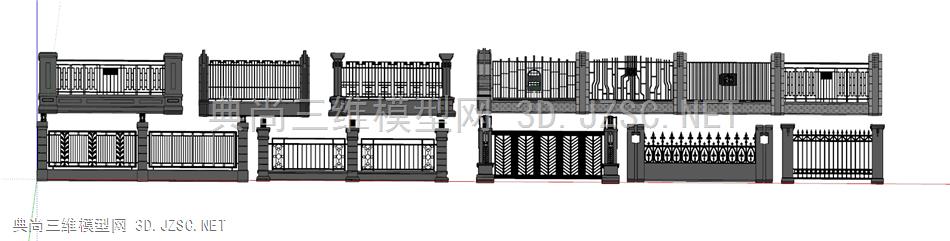 最全基本围墙栏杆样式