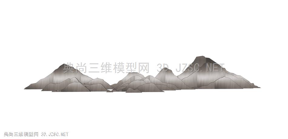 线条假山 (26) 现代假山水景 中式假山水景 抽象线条假山 景观小品 su模型
