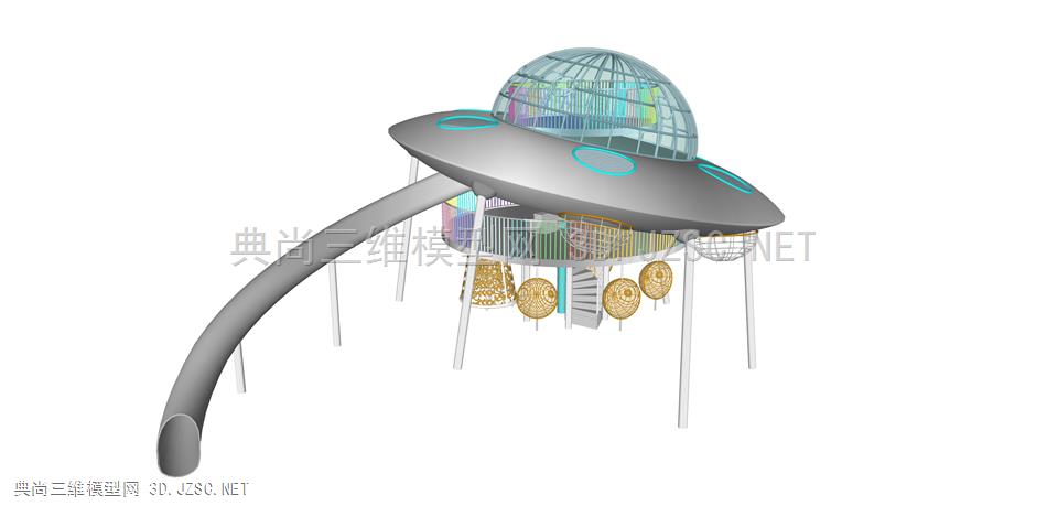 科幻儿童设备 (5) 儿童游乐场设施 户外设施 公园活动器材 滑梯  飞船模型 机动乐园