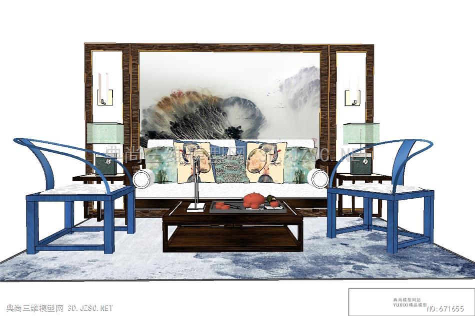 餐桌 民居 红木家具中式-1(6)-sketchup模型