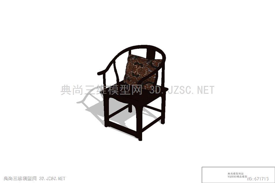 太师椅 摇椅 藤椅 宝座中式家具-1(170)-sketchup模型