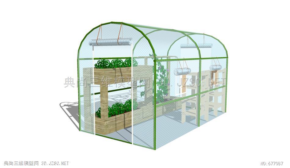 温室大棚 蔬菜种植 大棚 生态园 农庄餐厅 采摘园 花房(5)su模型