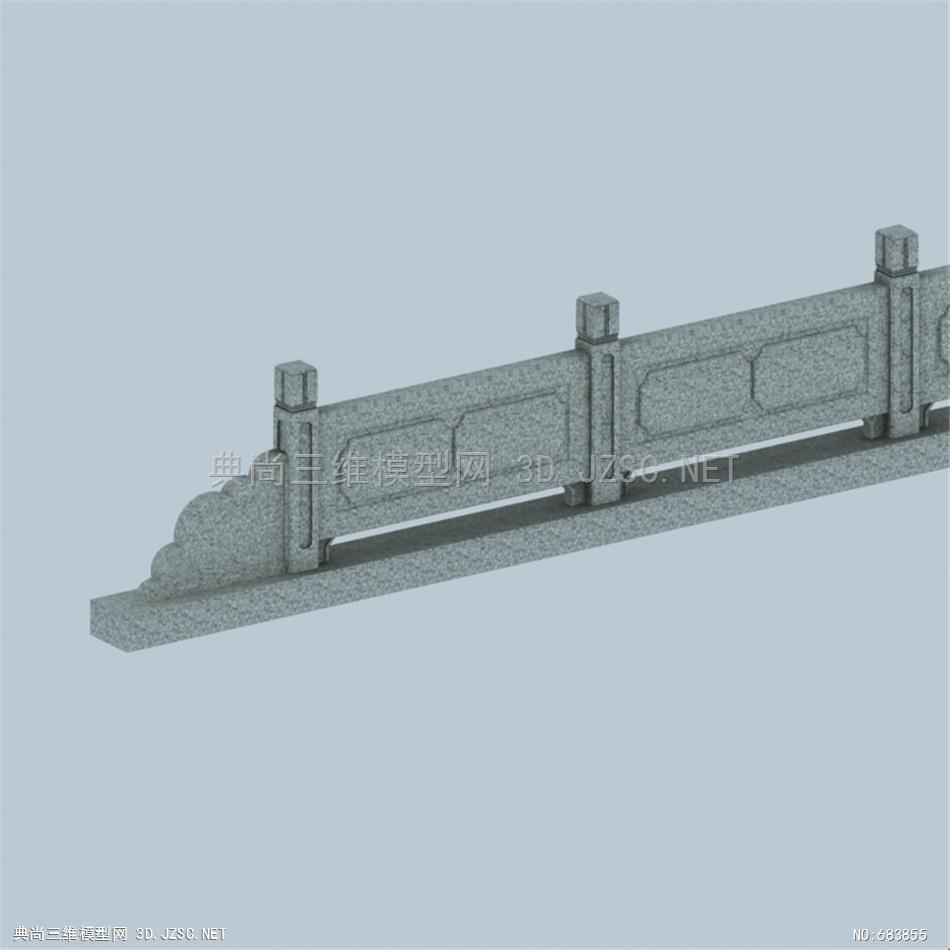 栏杆03古建桥梁栏杆3dmax模型3dmax模型