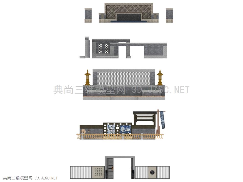 新中式景墙l