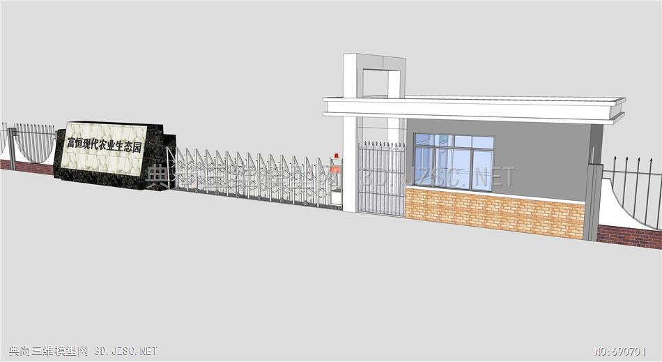 門衛,大門,入口,崗亭 (47)su模型