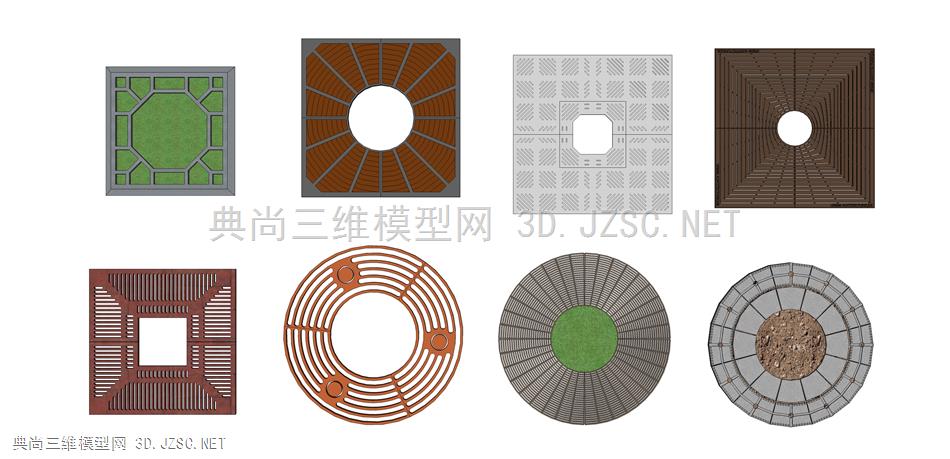 树篦子a (9) 方形树池 树池坐凳 花钵 圆形树池 广场树池 异形公园树池 公共场所树池