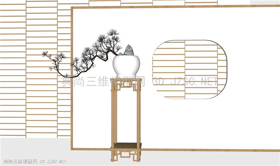 3-4组精品盆栽su模型