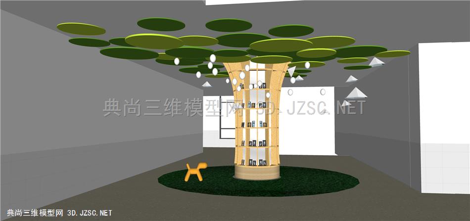 装饰柱 (2)  柱子 包柱 层板架 书架  柱装饰 装饰树