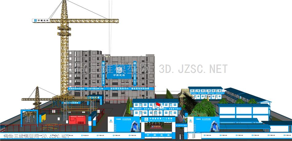 中建施工场地 412  建筑 施工场地 工业区  工地  厂房 工厂 临时厂房 宿舍  样板房 休息室