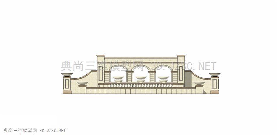 精致景墙模型 (1)