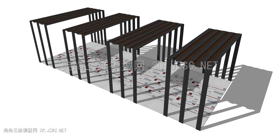 现代廊架构筑物(10) 廊架结构 景观小品 景观装饰 凉亭 廊架 异形休息亭 雨棚 遮阳棚 公园广场休息亭