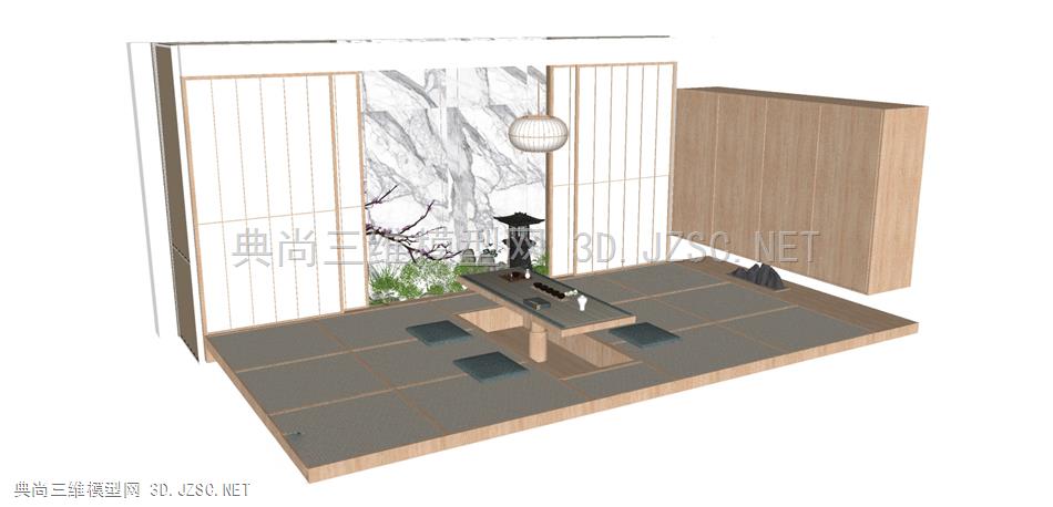日式茶室 榻榻米SU模型12个
