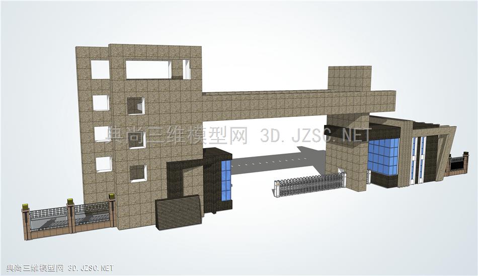 现代大门入口岗亭