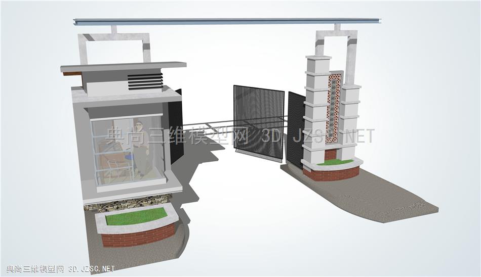 现代大门入口岗亭