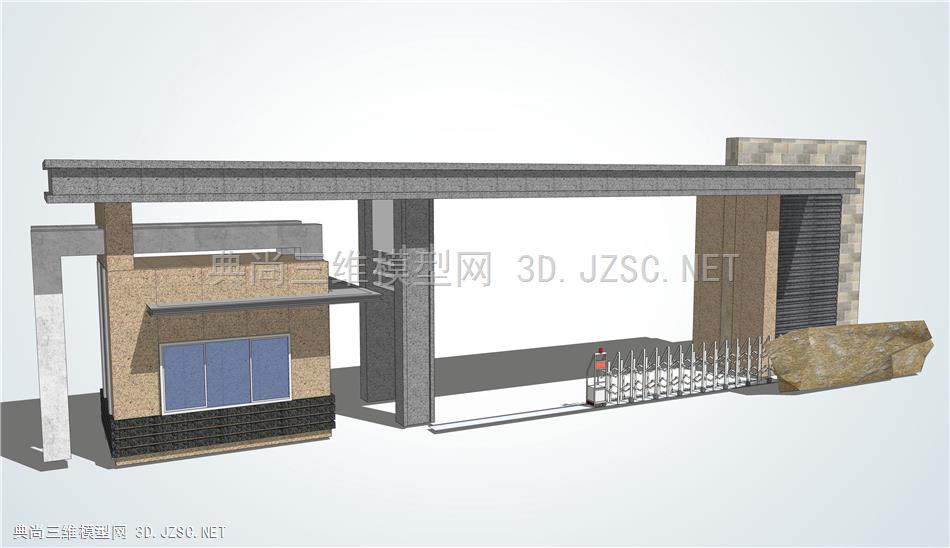 现代大门入口岗亭