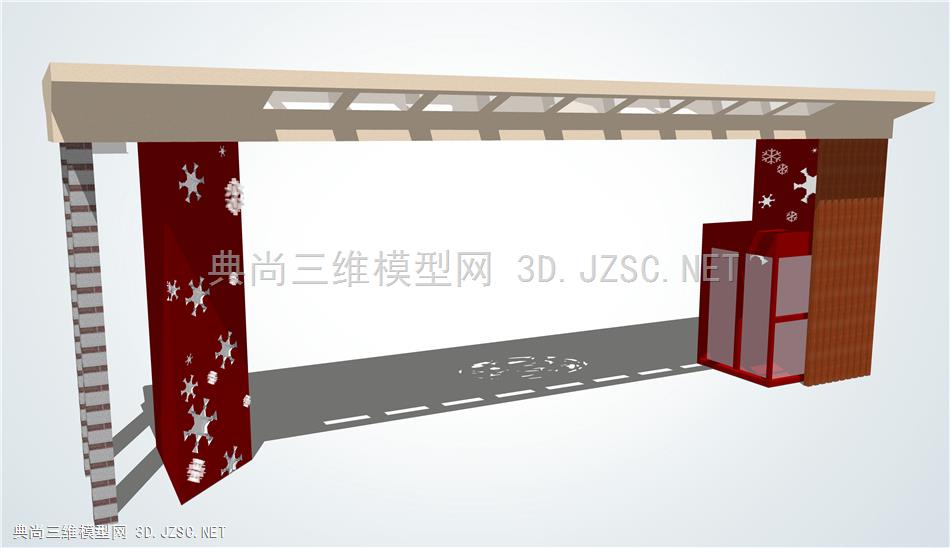 现代大门入口岗亭