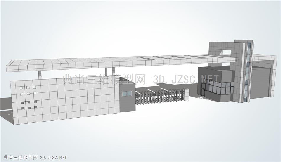 现代大门入口岗亭