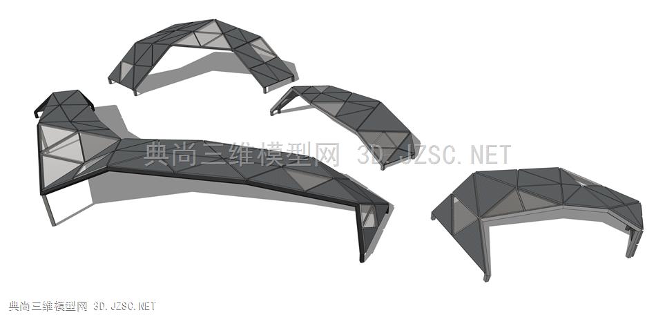 现代廊架构筑物 (176)  廊架结构 景观小品 景观装饰 凉亭 廊架 异形休息亭 雨棚 钢结构遮阳棚 景观装置