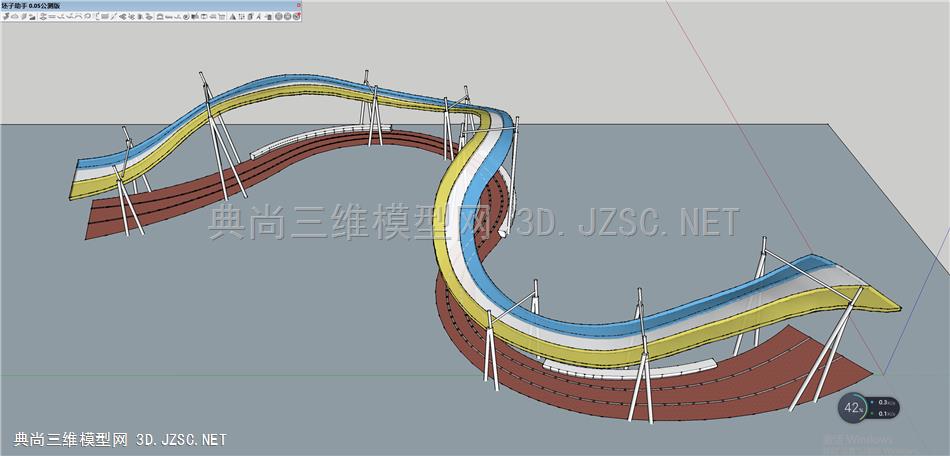 现代异形飘带廊架lcs